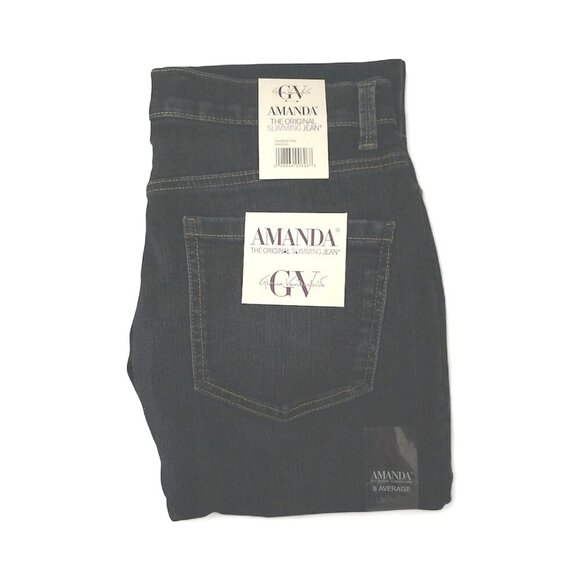 Gloria Vanderbilt Womens Dark Wash High Rise Amanda Straight Leg Jeans Sz 8 New - Picture 2 of 5
